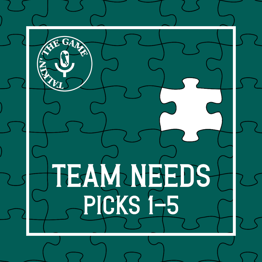 Read more about the article Pod #150 – Scoutin‘ The Game: Team Needs – Pick 1-5